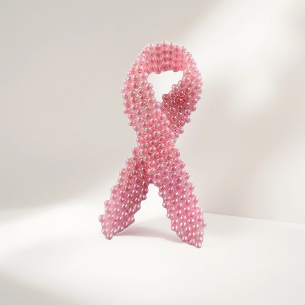 Handmade Pink Awareness Ribbon Pin For Awareness Campaigns