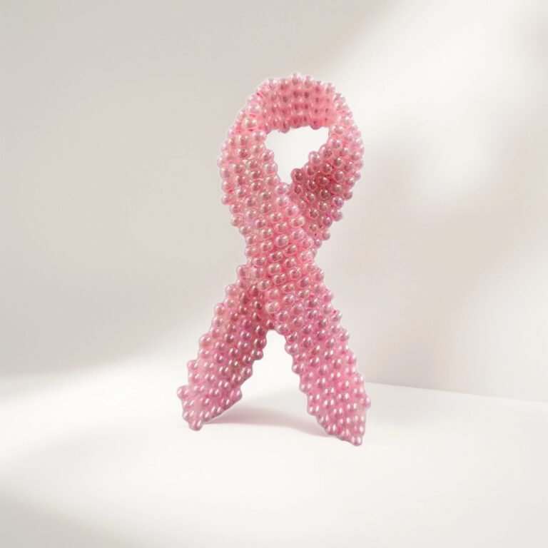 Handmade Pink Awareness Ribbon Pin For Awareness Campaigns