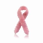 Handmade Beaded Pink Awareness Ribbon Pin - Image 3