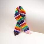 Handmade Beaded Pride Awareness Ribbon Pin